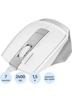 Мышь компьютерная A4Tech Fstyler FM45S Air бел/серебр 2400dpi silent/7but