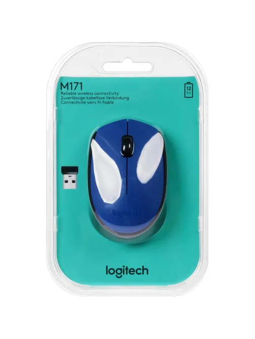 Мышь компьютерная Logitech беспров.M171 blue (USB, 1000dpi) (910-004640)
