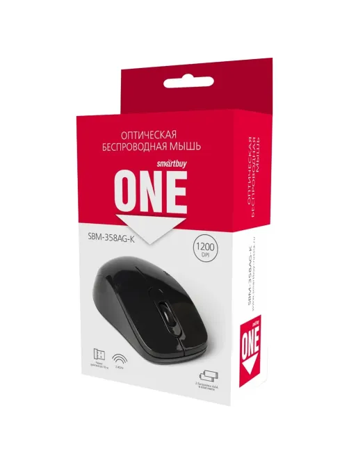 Мышь компьютерная Smartbuy ONE 358AG-K WLS черная (SBM-358AG-K)/100