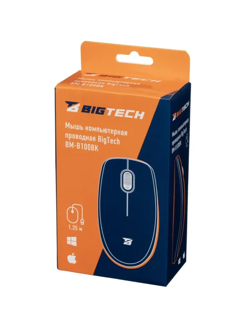 Мышь компьютерная Bigtech BM-B100BK черный