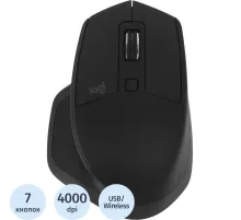 Мышь компьютерная Logitech MX Master 2S черн.4000dpi BT USB 7b(910-007223)