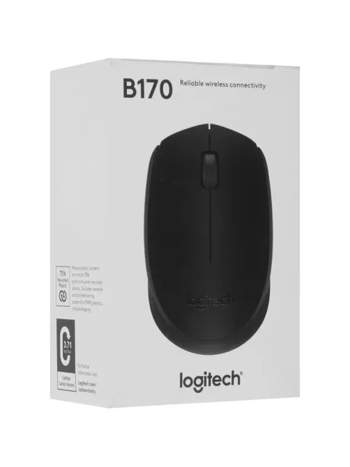 Мышь компьютерная Logitech беспров.B170 black USB,1000dpi 3but (910-004659)