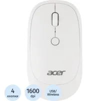 Мышь компьютерная Acer OMR138 белый (1600dpi) WLS USB (4кн) (ZL.MCEEE.01L)