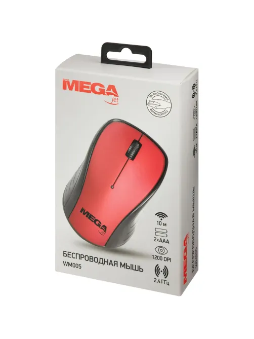 Мышь компьютерная ProMega jet WM005 USB WLS RT/2 ААА/dpi 1200/3 кн/красный