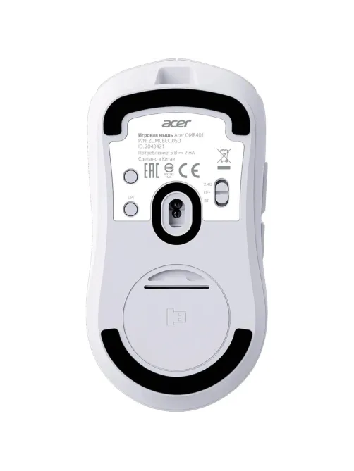 Мышь компьютерная Acer OMR401,бел,оптич,12000dpi,BT/Radio USB,ZL.MCECC.05D