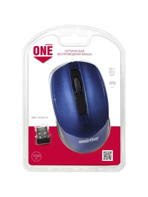Мышь компьютерная Smartbuy ONE 332 WLS синяя (SBM-332AG-B)/60