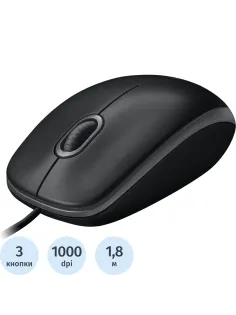 Мышь компьютерная Logitech USB OPTICAL B100 910-006605