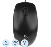 Мышь компьютерная Logitech B100 Optical Mouse USB (910-003357)