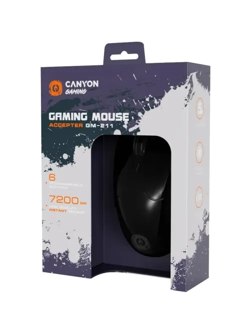 Мышь компьютерная CANYON пров. Accepter GM-211 черный (CND-SGM211)