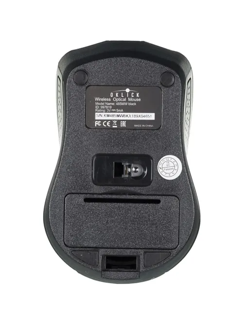 Мышь компьютерная Oklick 485MW черный оптич WLS USB/1600dpi/3but