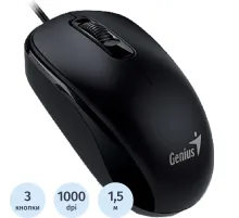 Мышь компьютерная Genius DX-110, USB, оптическая, 1000 DPI 1.5m, черный
