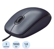 Мышь компьютерная Logitech M90 [910-001795] проводная, черный