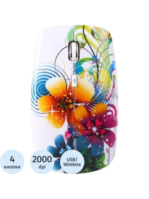Мышь компьютерная Smartbuy 327AG принт Цветы (SBM-327AG-FL-FC)