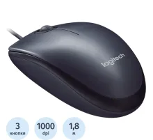 Мышь компьютерная Logitech M90 Black/Grey USB (910-001794/910-001793)