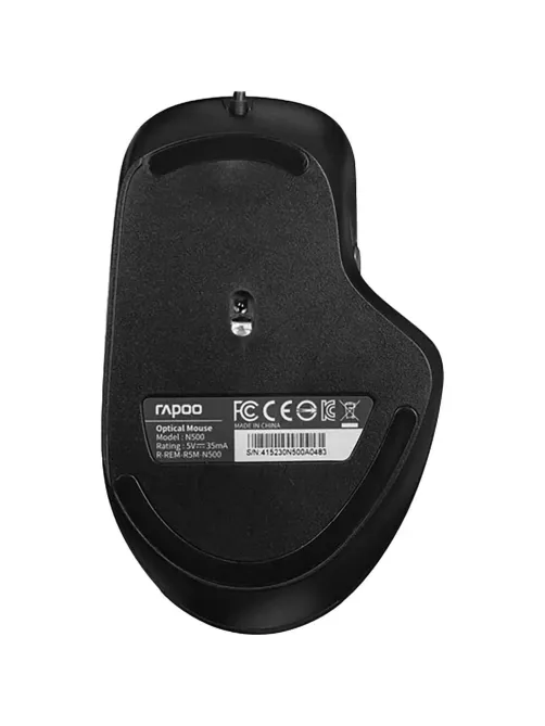 Мышь компьютерная RAPOO N500 проводная, черный