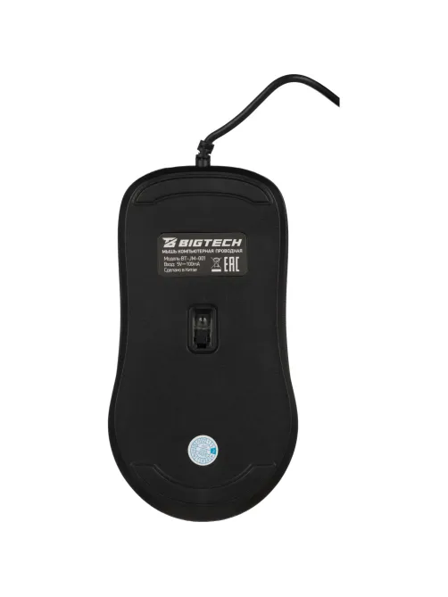 Мышь компьютерная черная, USB 800-2400DPi, 121,5x64x39мм BT-JM-001/E-M002A