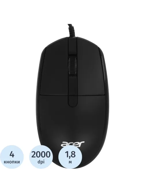 Мышь компьютерная Acer OMW401 черный оптич. 2000dpi USB 4but (ZL.MCEEE.031)