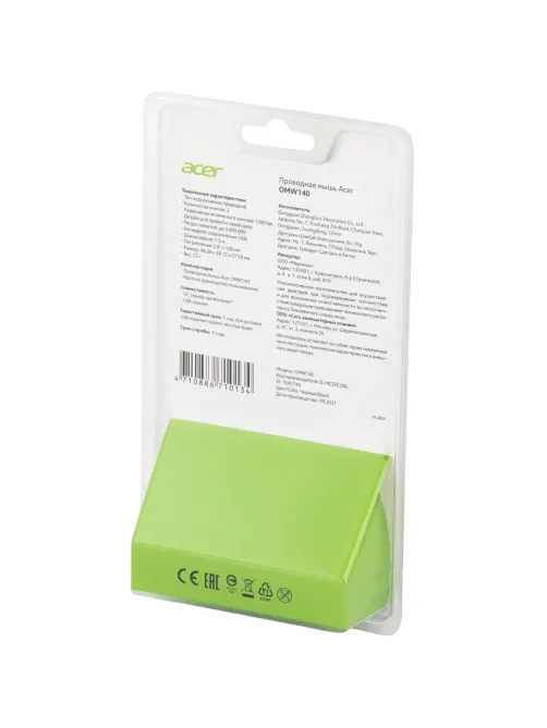 Мышь компьютерная Acer OMW140 black (1200dpi) USB(ZL.MCEEE.00L)
