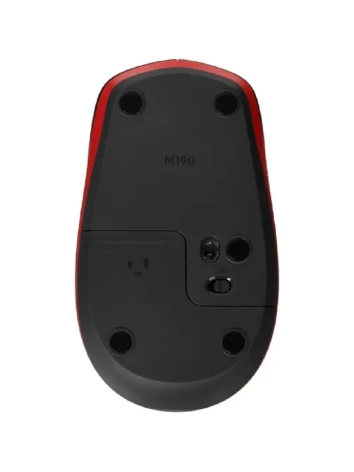 Мышь компьютерная Logitech M190, опт,беспров, USB, крас/чер