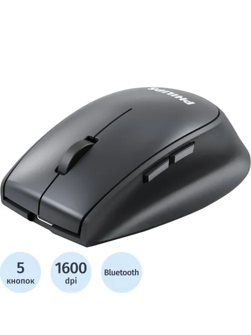 Мышь компьютерная Philips (SPK7627B/60) беспров. 2,4 GHz BT 1600dpi черн