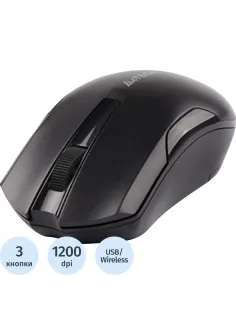 Мышь компьютерная A4Tech V-Track(G3-200NS)чер/оптич/1200dpi/беспров/USB/3кн