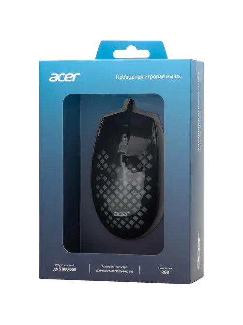 Мышь компьютерная Acer OMW134 черный (800-6400dpi) USB (6кн) (ZL.MCEEE.018)