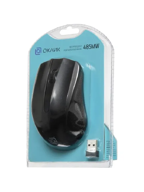 Мышь компьютерная Oklick 485MW черный оптич WLS USB/1600dpi/3but