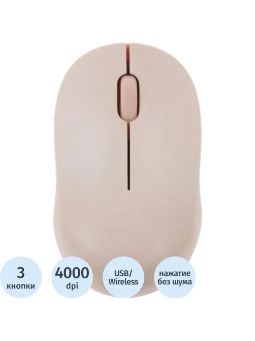Мышь компьютерная UGREEN беспр. M331 (65625) Multi-mode BT&GHz розовый
