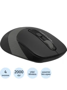 Мышь компьютерная A4Tech Fstyler(FG10S GREY)черн/сер/2000dpi/беспроводн/4кн