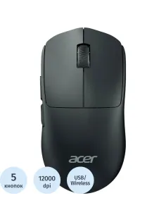 Мышь компьютерная Acer OMR401,черн,оптич,12000dpi,BT/Radio/USB,ZL.MCECC.05C