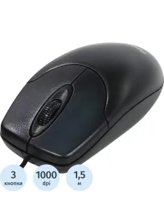 Мышь компьютерная Genius NetScroll 120 V2, 1000 DPI, кабель 1.5 м, черный