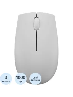Мышь компьютерная Lenovo беспров. 300 серый (GY51L15678)