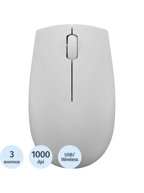 Мышь компьютерная Lenovo беспров. 300 серый (GY51L15678)