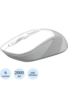 Мышь компьютерная A4Tech Fstyler (FG10 WHITE)бел/сер/2000dpi/беспроводн/3кн