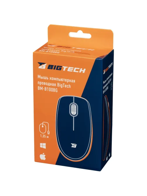 Мышь компьютерная Bigtech BM-B100BG черный/серый