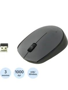 Мышь компьютерная Logitech беспроводная M170, Gray [910-004646