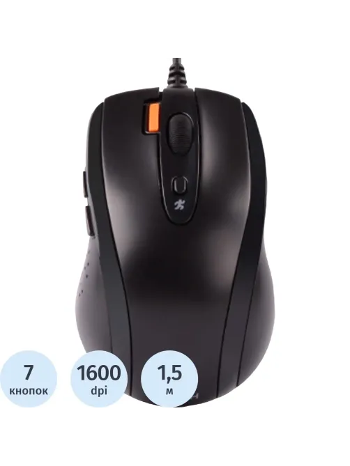 Мышь компьютерная A4 V-Track Padless N-70FX, 1600dpi, черный