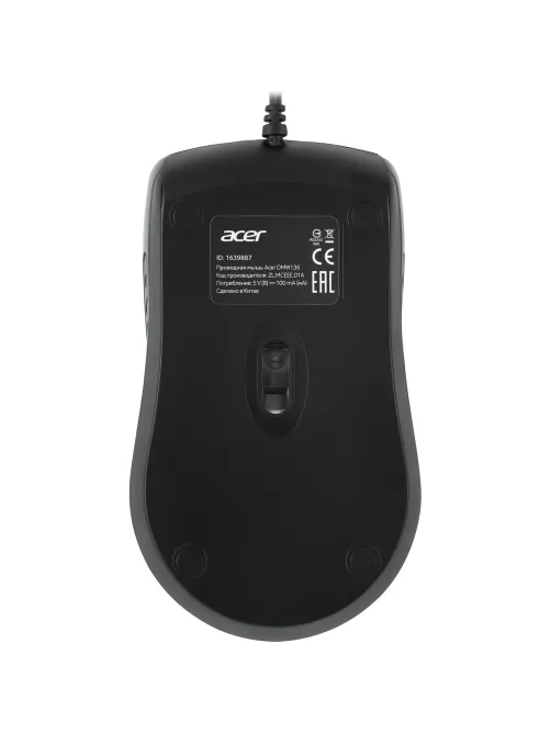Мышь компьютерная Acer OMW136 черный оптическая (1200dpi) USB ZL.MCEEE.01A