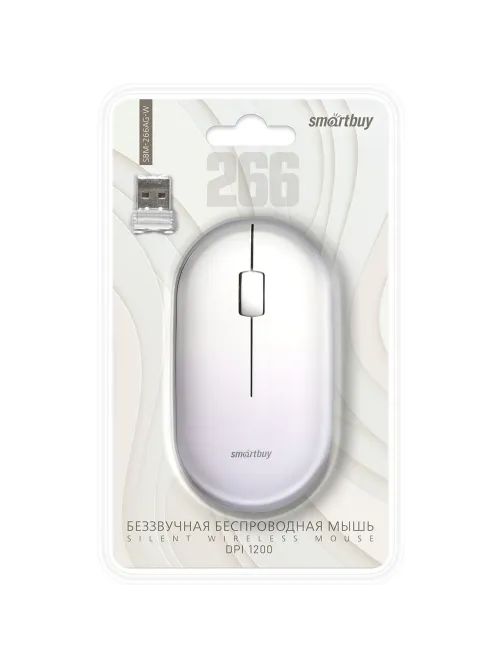 Мышь компьютерная Smartbuy 266AG беспровод белая градиент (SBM-266AG-W)/40