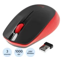 Мышь компьютерная Logitech M190, опт,беспров, USB, крас/чер