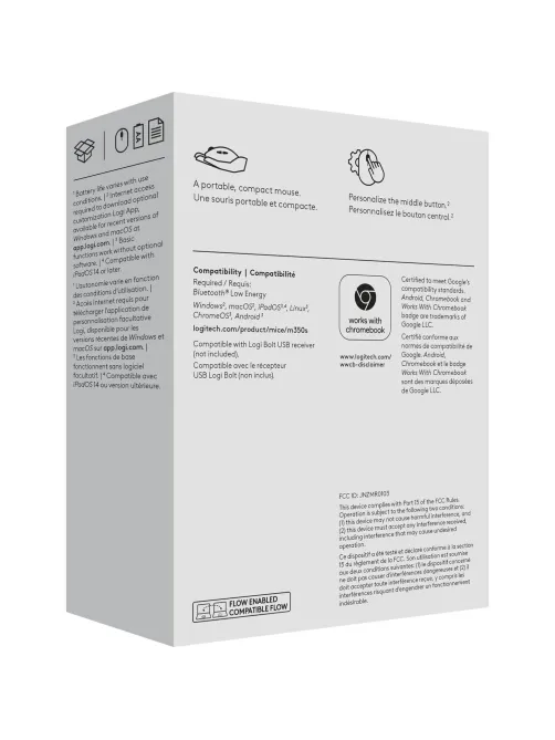 Мышь компьютерная Logitech беспр. M350S Pebble 2 BT TONAL WHITE 910-007013