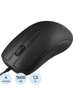 Мышь компьютерная Philips (SPK7214B/60) провод 4кн. USB2.0 800-1600dpi черн