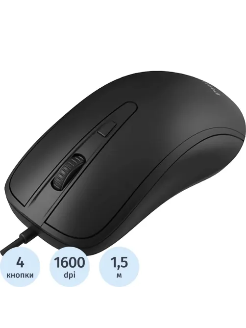 Мышь компьютерная Philips (SPK7214B/60) провод 4кн. USB2.0 800-1600dpi черн