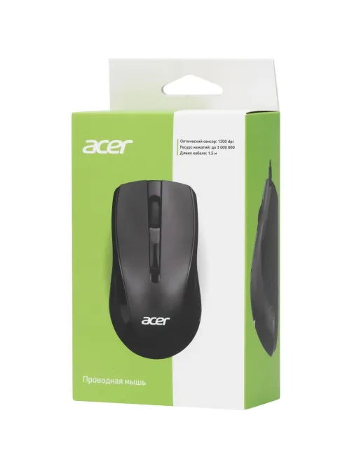 Мышь компьютерная Acer OMW136 черный оптическая (1200dpi) USB ZL.MCEEE.01A