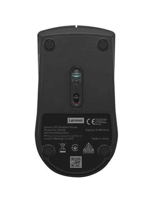 Мышь компьютерная Lenovo беспров. 150 черный (GY51L52638)