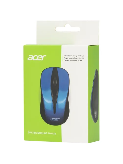 Мышь компьютерная Acer OMR132 син/черн. оптич. 1000dpi/2but беспровод. USB