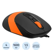 Мышь компьютерная A4Tech Fstyler FM10S черный/оранж (1600dpi) USB (4but)