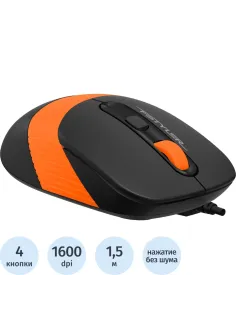 Мышь компьютерная A4Tech Fstyler FM10S черный/оранж (1600dpi) USB (4but)