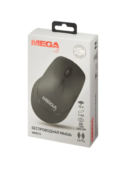 Мышь компьютерная ProMega jet WM010 USB WLS RT/1 АА/dpi 1600/3 кн/черный