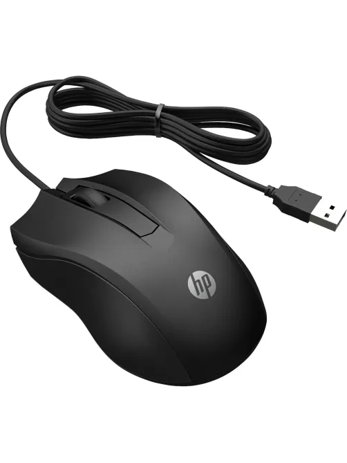 Мышь компьютерная HP проводная Wired Mouse 100 черный (6VY96AA)